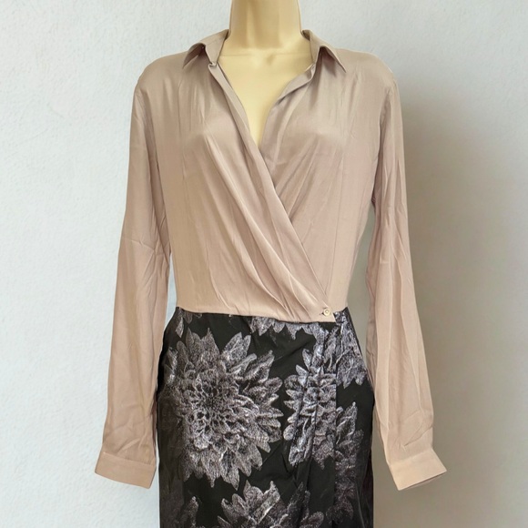 Sara Roka Chic Beige, Black $ Silver Floral Pencil Dress - Picture 7 of 12